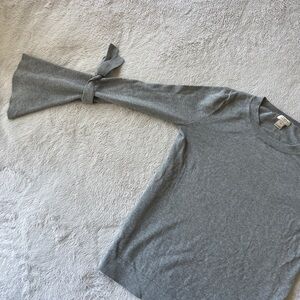 Gray Sweater with Tie Sleeve
